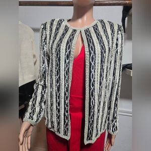 Vintage Adrianna Papell Black Evening Jacket